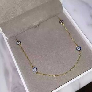 Pendant Necklaces NEW Fashion 100% 925 Sterling Silver Dainty Crystal Gold Silver Color Tiny Round Evil Eye Turkish Lucky Necklaces Women Jewelry Q240402