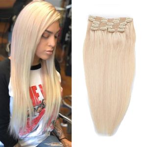 Extensions Toysww Clip-in-Echthaarverlängerung, 100 g, 120 g, brasilianische Haarverlängerung, Clip-Echthaar, voller Kopf, Remy-Haar, Farbe #60