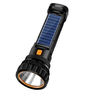 Lanterna solar de luz forte LED USB recarregável portátil pequena lanterna externa super brilhante