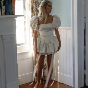 Бальные платья 12761 # Real Pos с пышными рукавами и квадратным воротником, мини-платье невесты, бальное платье на свадьбу, на заказ, Vestido De Novia