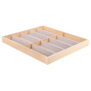 Dekorativa plattor Glasögon Display Rack Tray Dresser Solglasögonhållare Multipelväskor Solglasögon Organisator Desktop Stand Bamboo Storage