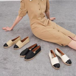 c designer Dress channeled shoes Spring Autumn cowhide letter bow Ballet Dance shoe women black Flat boat shoe Trample Lazy Loafer Large size sandals beach sneakers1