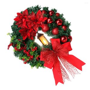 Decorative Flowers Garland Lights Christmas Wreath Garlands Supplies Year Artificial Outdoor Window