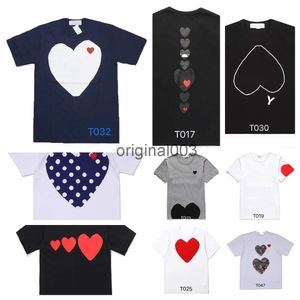 2024 Spela Mens T Shirt Designer Red Comes Heart Women Garcons S Badge Des Quanlity TS Cotton CDG Embroidery Short Sleeve QW