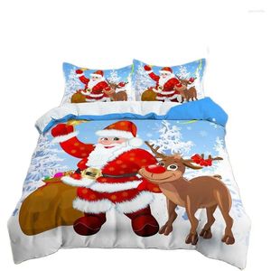 Conjunto de roupas de cama Conjunto de Natal para quarto de colcha de cama de casal de colchão de colcha de edredão com vegetais e travesseiros de qualidade de edredão