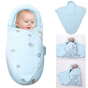 Filtar född baby bomullsfilm swaddle söt tecknad småbarn vinter varma sovsäckar sömn säck liten barnvagn wrap