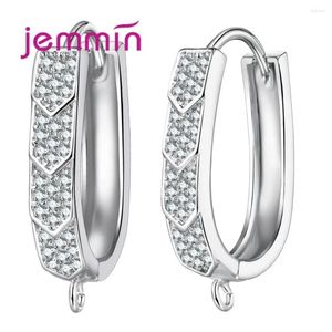 Hoop Earrings Exquisite 925 Sterling Silver Crystal Components Jewelry Fine Quality Hooks Eawire DIY Handmade Leverback