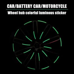 Universal Wheel Tire Night Fluoreszenzfarbaufkleber für Car Bike Motorrad Reifen Rim Warnbänder leuchtende Reflexionsstreifen