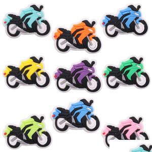 Skondelar tillbehör Moq 20pcs PVC Cartoon Colorf Motorcykel dekoration charm spänne trospinnar knappar dekorationer för band armel dhszo