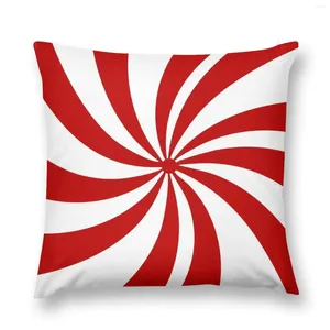 Pillow Merry Xmas Red White Swirls Christmas Candy Cane Throw Cusions Cover S For Sofa Decorative