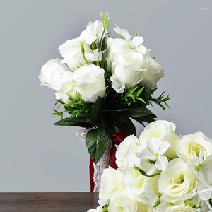 Flores decorativas estilo coreano casamento sentie buquê simulação flor noiva damas de honra casa desktop adereços decoração