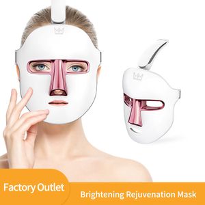 Mais recente máscara facial com luz led vermelha, terapia de luz de 7 cores, cuidados com a pele, fóton, máscara facial led