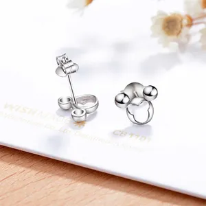 Brincos de garanhão mini mouse oco bonito animal minimalista moda jóias atacado para mulheres 2024 presente coreano brinco