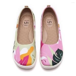 Sapatos casuais UIN Mulheres Ballet Flats Bonito Floral Leve Slip On Art Pintado Conforto Redondo Toe Summer Jungle