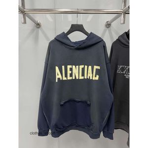 Designer Balencigs Balencigs Fashion Hoodie Magari da uomo con cappuccio Maglioni di alta qualità Versione corretta 24SS END NUOVA Lettere a nastro Stampa di stampa casual con cappuccio WC95