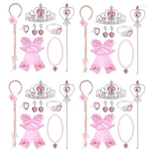 Acessórios de cabelo Princesa Dress Up Tranças Varinha Luvas Colar Brincos Anel Br