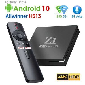 トップボックスZ1インテリジェントATV AllWinner H313 Android 10 TV Cassette AP BT5.0デュアルWIFI 100 LAN 8K 4Kビデオコントロール3DセットトップQ240402