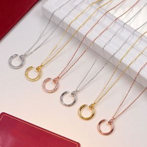Klassisk nagelhalsband män halsband för kvinnor design halsband 18k rostfritt stål kärlek halsband valentins dag gåva
