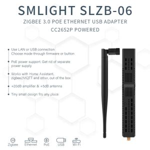 SMLIGHT SLZB-06 (M) Zigbee 3.0 till Ethernet, USB och WiFi Gateway Coordinator med Poe, arbetar med ZigBee2MQTT, Home Assistant, Zha