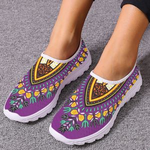 Flats Instantarts Afrikanische Muster Frauen Sneakers Flats bequeme Ausrutscher auf vulkanisierten Schuhen Luftgitter Wasserschuhe Frauen Zapatos mujer