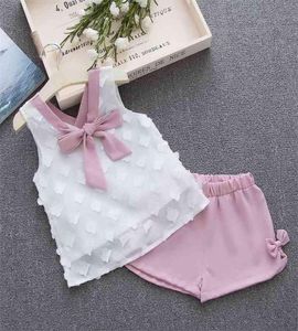 Humor Bear Neonata Vestiti Estate Bambini039s Ragazze039 Set di abbigliamento Kids Bay Bambino in chiffon bowknot cappottoPantaloni 14 anni 2109598918