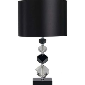 Atemberaubende Kristall-Diamant-Tischlampe mit schwarzem Sockel und Schirm – modernes geometrisches Design – eleganter Wohndekor-Akzent – 12 x 12 x 21 Zoll