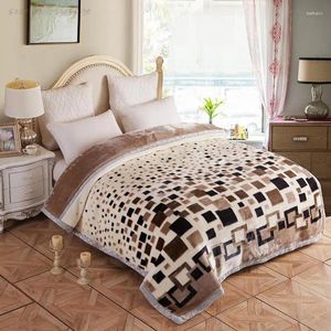 Cobertores para camas inverno quente grosso raschel cobertor king size colcha na cama macia lance dupla camada