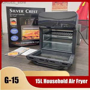 Air Fryers G-15 household electric air fryer 15L large capacity 2400W powerful visual touch electric oven Y240402