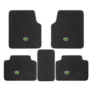 Uppgradera Diamond Universal Custom Car Floor Mats för de flesta bilmodeller Bilmattan Bling Car Accessories for Woman