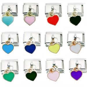 Charm Bracelets URING 2024 Fashion Colorful Love Italian Links Fit 9mm Bracelet Making Women DIY Jewelry JH001-20