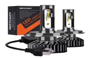 Infitary LED -strålkastarlökor H1 H3 H4 H7 H11 H13 9004 9005 9006 HILO Single Beam Auto Car strålkastare 72W 6500K Zes Chips2464068