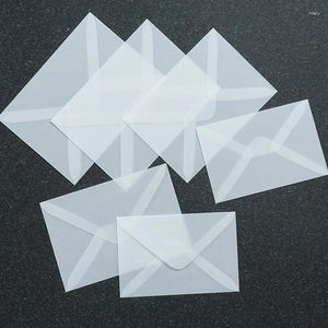 Gift Wrap 10pcs Transparent Sulfuric Acid Paper Envelope Vintage Wedding Postcard Invitation Card Storage Translucent Blank