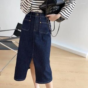Jeans da donna Gonna di jeans a vita alta da donna 2024 Fashion Casual Midi