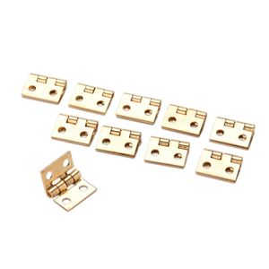 20pcs minúsculas mini dobradiças de metal dourado/prata para mobiliário de gabinete em miniatura de boneca hardware doméstico hardware