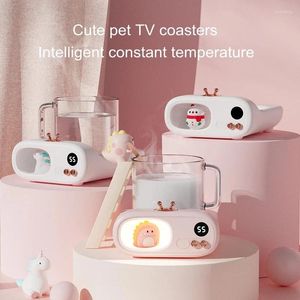 Tassen Schöne Haustier Kaffeetasse Wärmer Tasse Heizplatte für Tee Milch Schreibtisch Heizung 3 Temperatur einstellbar LED-Anzeige Nachtlampe