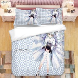 Set di biancheria da letto anime yosuga no sora 3d stampato set king piumino cover cuscino con pioggia di lettiera biancheria da letto 04