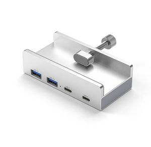 Klipptyp USB3.0 HUB ALUMINIUM EXTERNA MULTI 4 PORTS USB C SD TF Card Slot Splitter Adapter för Desktop Laptop