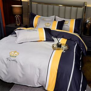 Conjunto de cama 4 peças verão queen size designer estampa capa de edredom fronha conjunto de capa de edredom