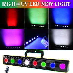 8x12W RGBW UV Sound Party Wall Washing Lights LED Music Strobe Par Light DJ Disco Lights DMX512 Stage DJ Equipment Lamp Dekorera