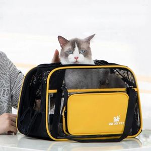 Cat Carriers Carrier Bag Pet Shoulder Breathable Mesh Foldable Puppy Small Medium Dog Cats Travel Outdoor Handbag Tote Bags For Airline