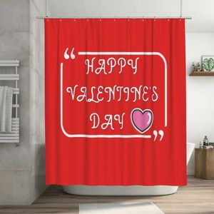 Shower Curtains Happy Valentine's Day Love Curtain 72x72in With Hooks DIY Pattern Bathroom Decor