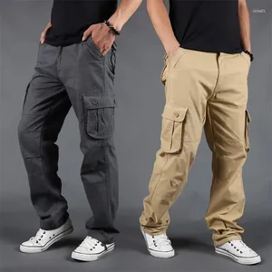 Мужские брюки большого размера с несколькими карманами, свободные комбинезоны для спорта на открытом воздухе, военные тренировочные беговые повседневные и удобные
