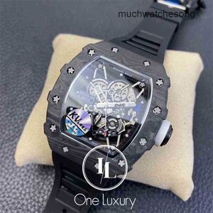 Luxusuhren Repliken Richadmills Automatik-Chronograph-Armbanduhr Edition Ntpt Carbon auf schwarzem Kautschukarmband HBIE