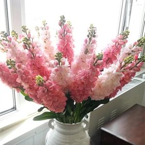 Fiori decorativi Giacinto viola Singolo fiore artificiale Atterraggio bianco di alta qualità per la decorazione del soggiorno domestico