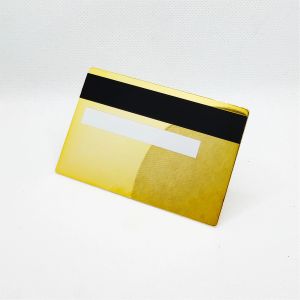 10 шт. 0,8 мм печатные печатные премиальные кредитные карты Luxur Размер зеркала отражающий металл Полированная подарочная карта с чип -слотом и фирменной балкой