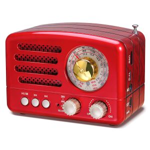 Radio PRUNUS J160 Classical Retro FM AM Desktop Radio Receiver Rechargeable Portable MP3 Radios Stereo 3W Bluetooth Speaker AUX USB