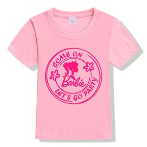 Damen-Designer-Kleidung, grafisches T-Shirt, Designer-Shirt, Hemden, T-Shirt, Druck, Brief, elegant, kurzärmelig, atmungsaktiv, tägliches Outfit, rosa schwarz, Barbie-T-Shirt, Kleidung Frau