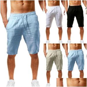 Pantaloni da uomo Solid Fitness Casual Uomo Allentato Corto Estate Morbido Lavoro Pantaloncini da spiaggia Drop Delivery Abbigliamento Abbigliamento Dhcbs