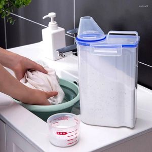 Bottiglie di stoccaggio Scatola ermetica per polvere per bucato Contenitore per chicchi di riso per uso domestico Contenitore per detersivo per bagno Dispenser per alimenti