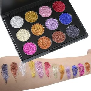 12 color glitter powder eye shadow plate sequins festival night stage face body painted makeup eye shadow cross-border wholesale